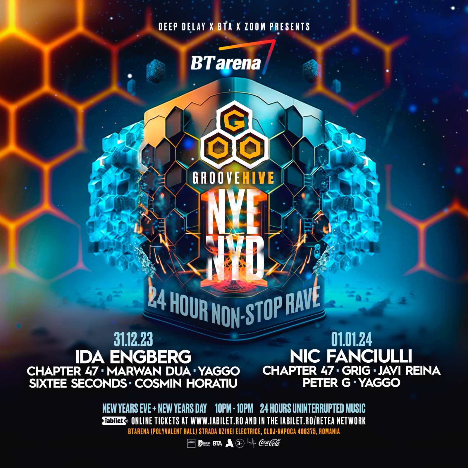 CLUJ!! GET READY FOR GROOVE HIVE TO TAKE OVER THE BTARENA ON NEW YEAR’S